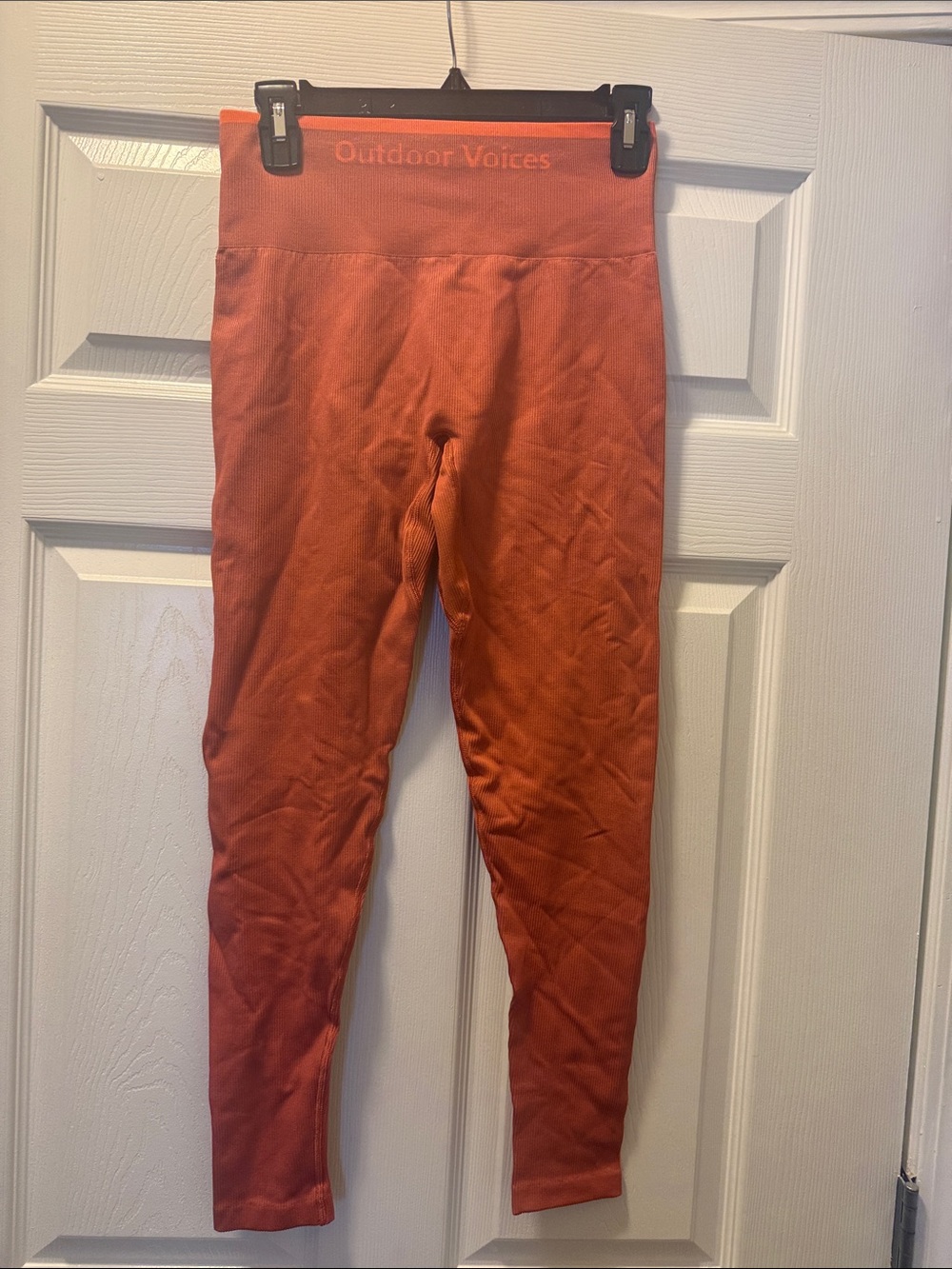Outdoor Voices Rust Orange High-Waist Leggings EUC LNC